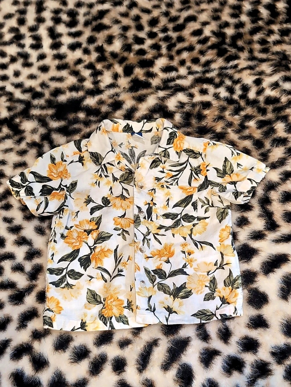 Old Navy Floral Button Down Shirt Boys 18-24M